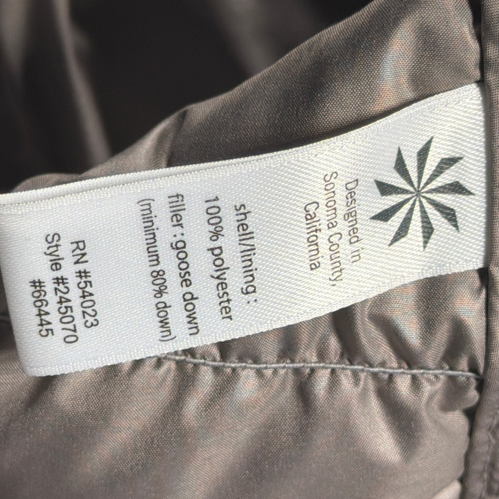 Athleta Puffer Jacket Women Small Hooded Quilted Parka Taupe Brown Core Gorpcore - Picture 8 of 10